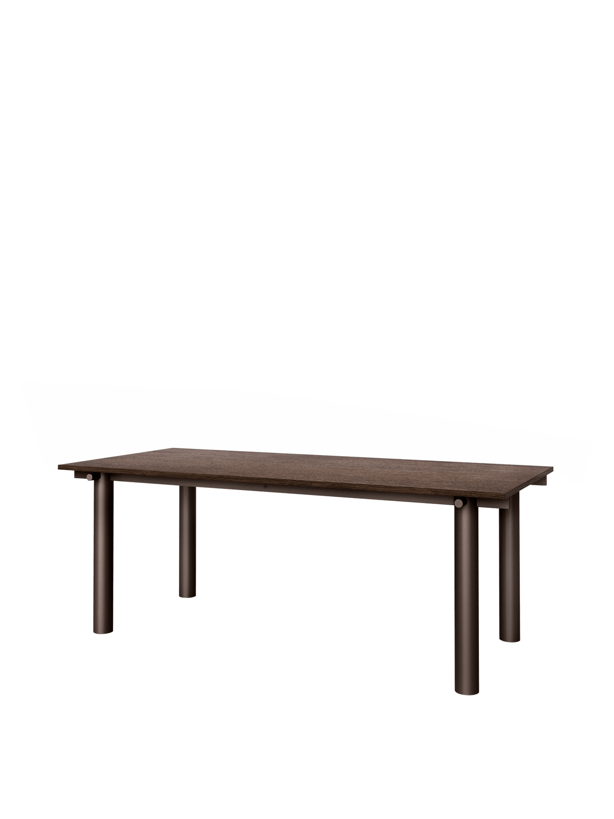 Mesa de comedor Atura – 200 x 90 – Chocolate oscuro/Burdeos Lino