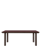 Mesa de comedor Atura – 200 x 90 – Chocolate oscuro/Burdeos Lino