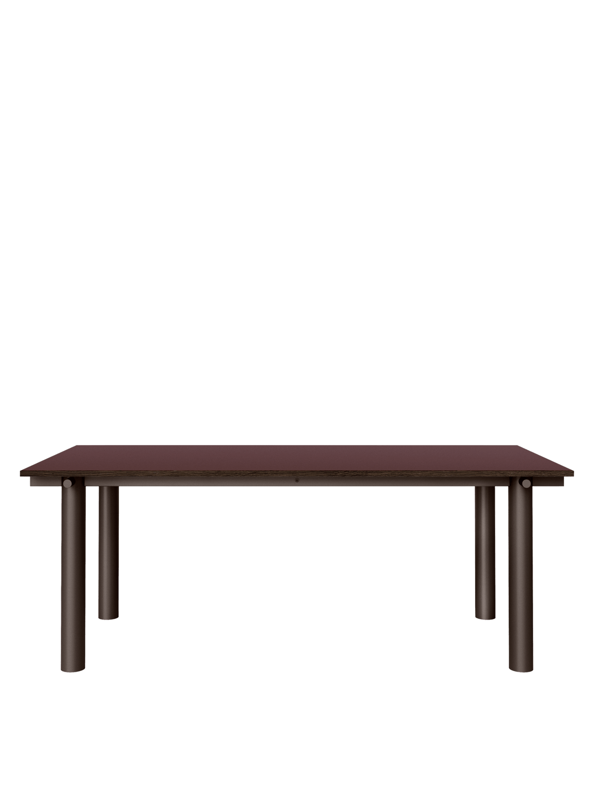 Mesa de comedor Atura – 200 x 90 – Chocolate oscuro/Burdeos Lino