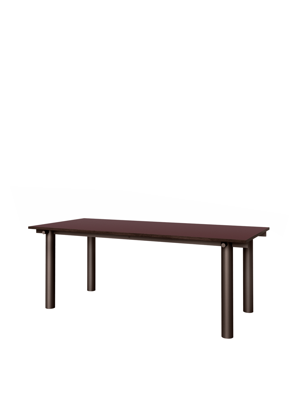 Mesa de comedor Atura – 200 x 90 – Chocolate oscuro/Burdeos Lino