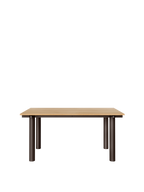 Mesa de comedor Atura – 160 x 90 cm – Chocolate oscuro/Burdeos Lino