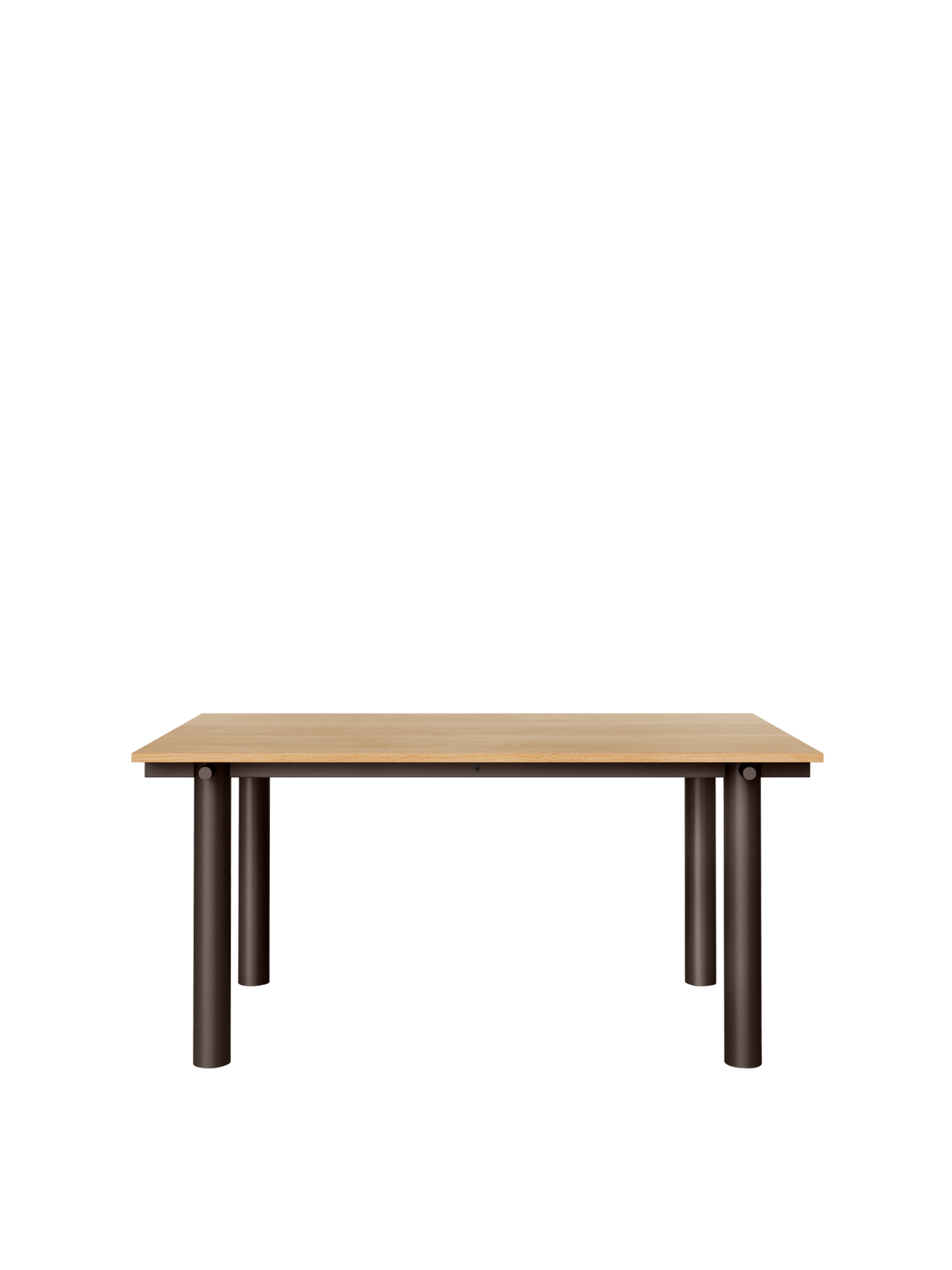 Mesa de comedor Atura – 160 x 90 cm – Chocolate oscuro/Burdeos Lino