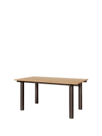 Mesa de comedor Atura – 160 x 90 cm – Chocolate oscuro/Burdeos Lino