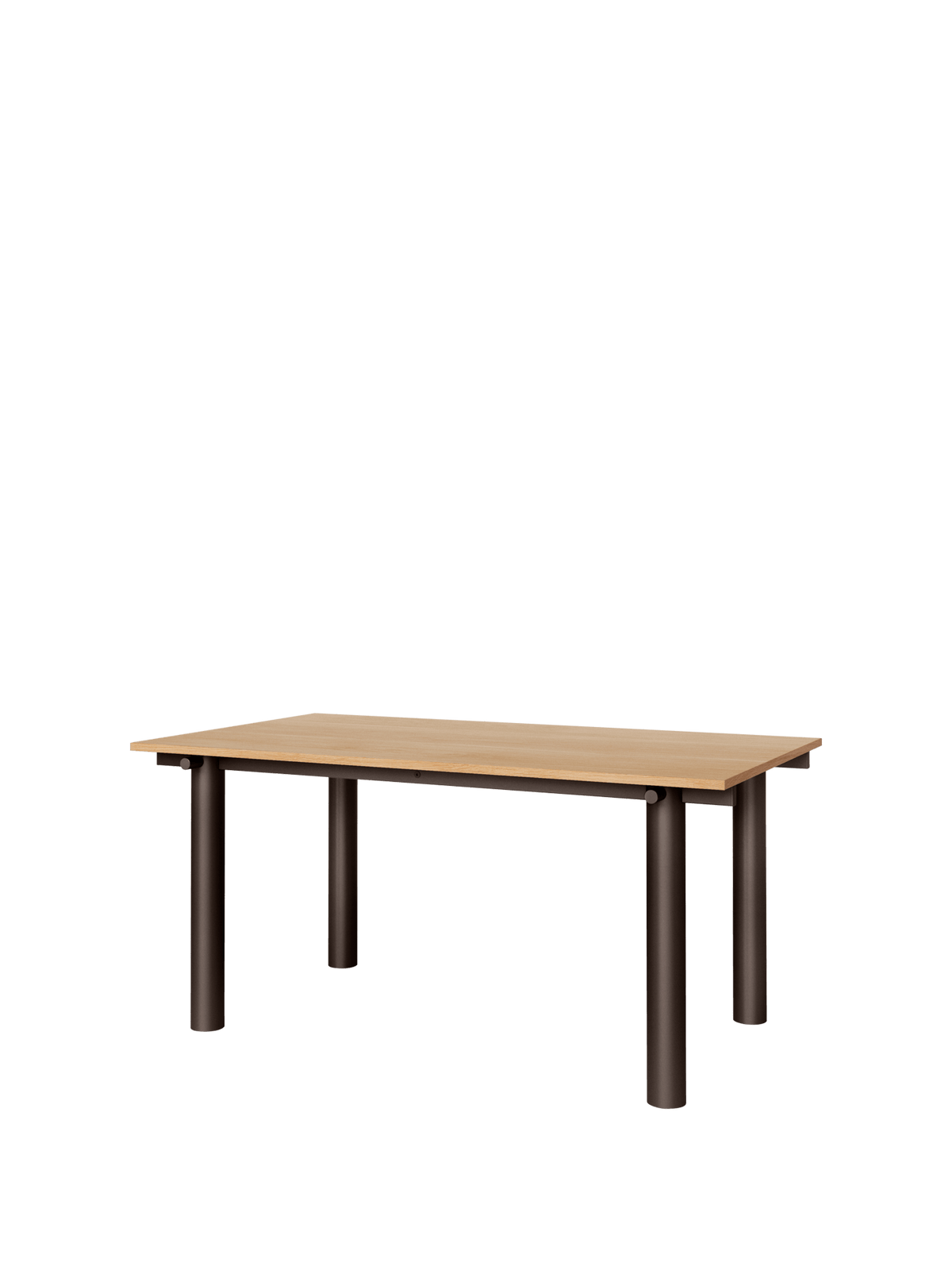 Mesa de comedor Atura – 160 x 90 cm – Chocolate oscuro/Burdeos Lino
