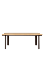 Mesa de comedor Atura – 200 x 90 – Chocolate oscuro/Burdeos Lino