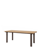 Mesa de comedor Atura – 200 x 90 – Chocolate oscuro/Burdeos Lino