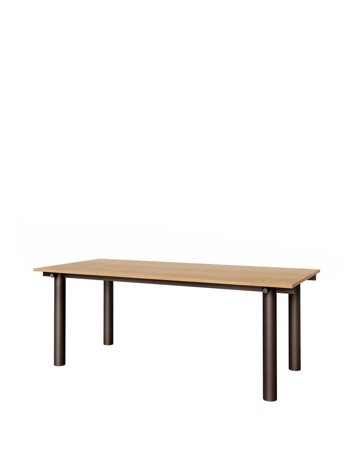Mesa de comedor Atura – 200 x 90 – Chocolate oscuro/Burdeos Lino