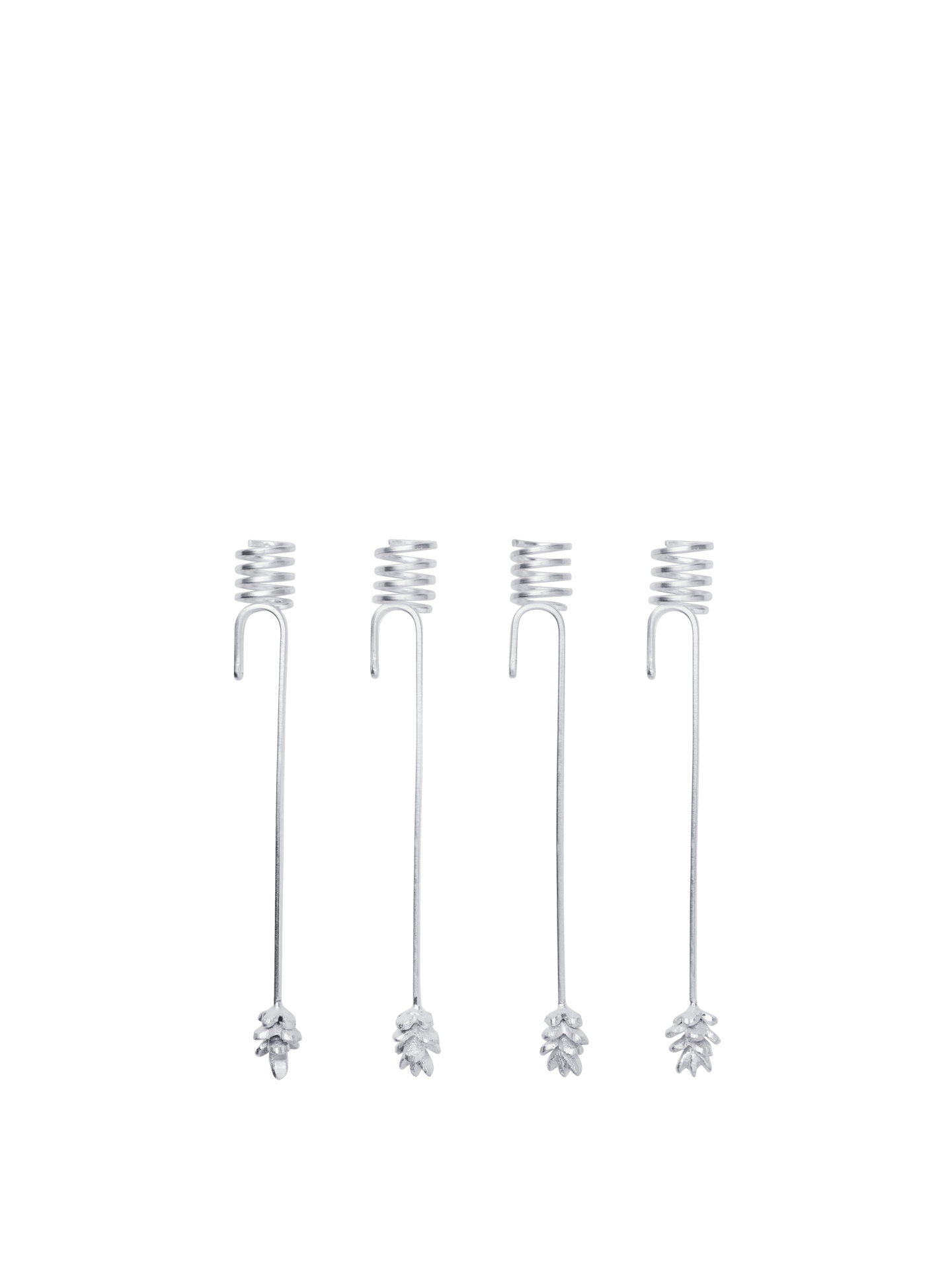 Portavelas para árbol de Navidad Forest – Set de 4 – Plata