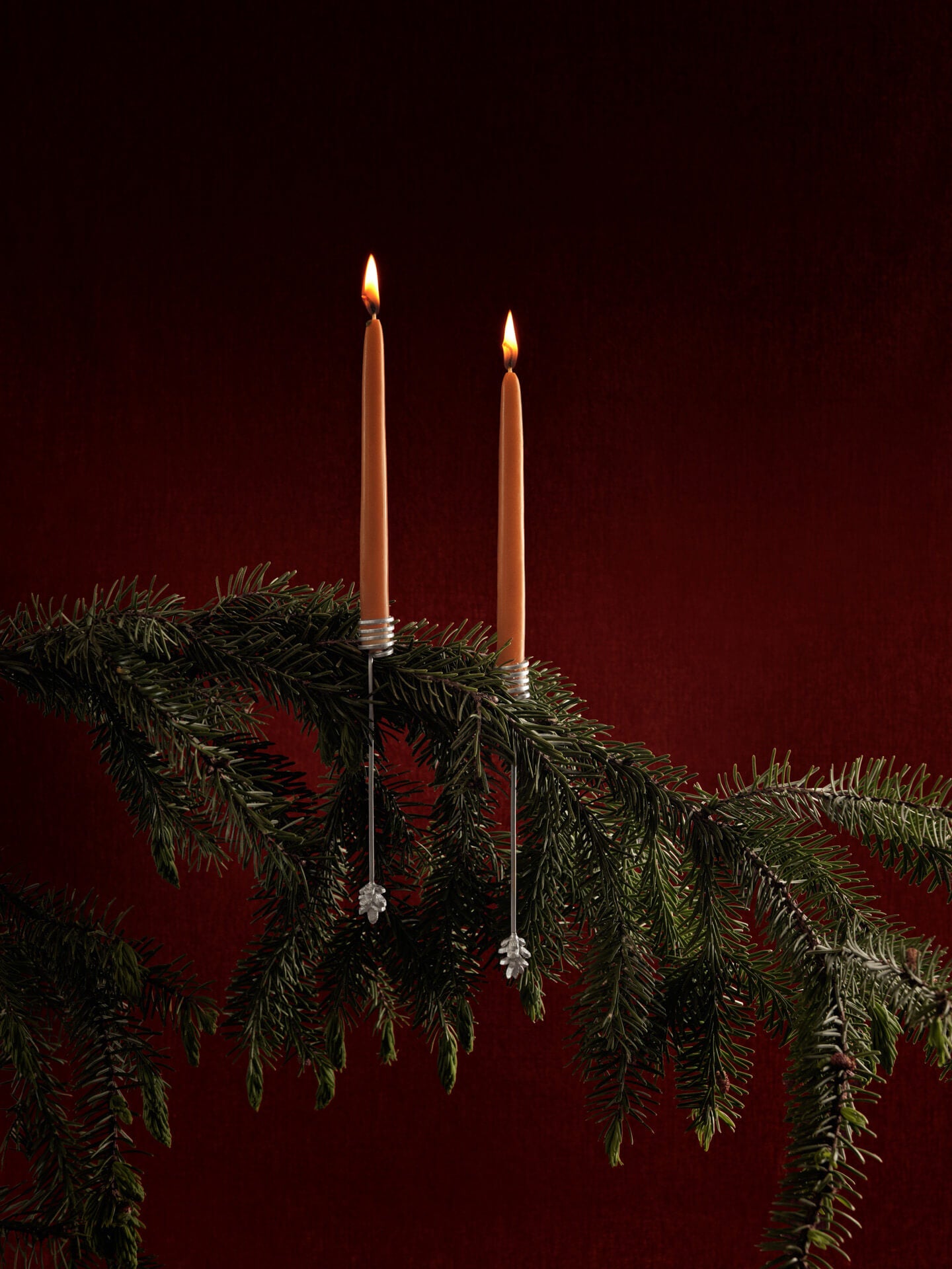 Portavelas para árbol de Navidad Forest – Set de 4 – Plata