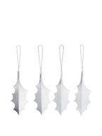Adornos de hojas de acebo – Set de 4 – Plata