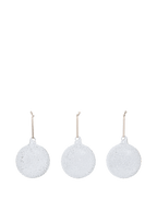 Bolas de Navidad de cristal Flurry – L – Set de 3 – Rojo picante