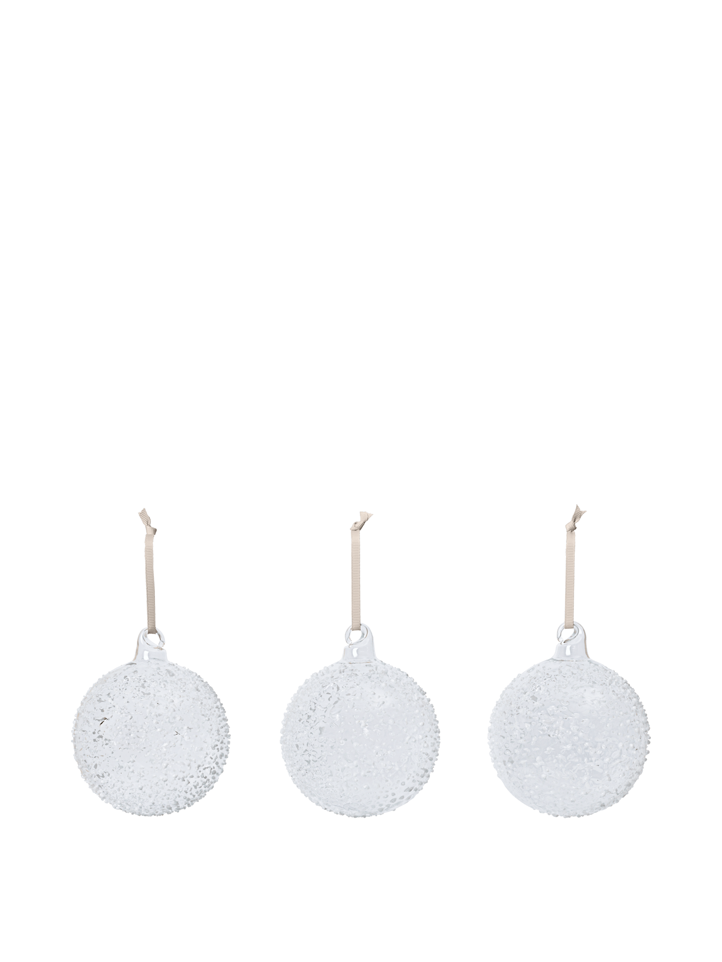 Bolas de Navidad de cristal Flurry – L – Set de 3 – Rojo picante