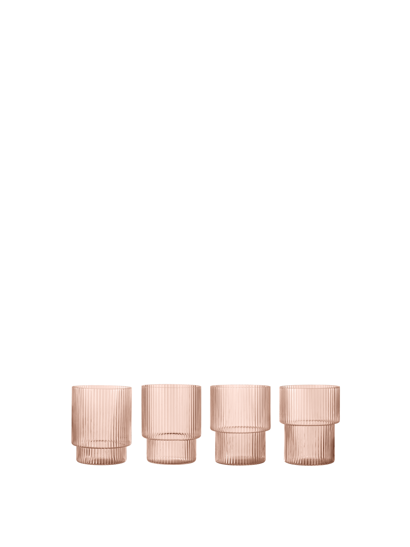 Vasos altos Ripple – Set de 2 – Rosa rubor