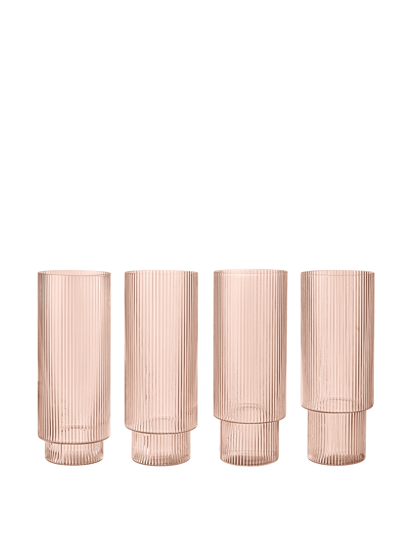 Vasos para combinados Ripple – Set de 4 – Rosa rubor
