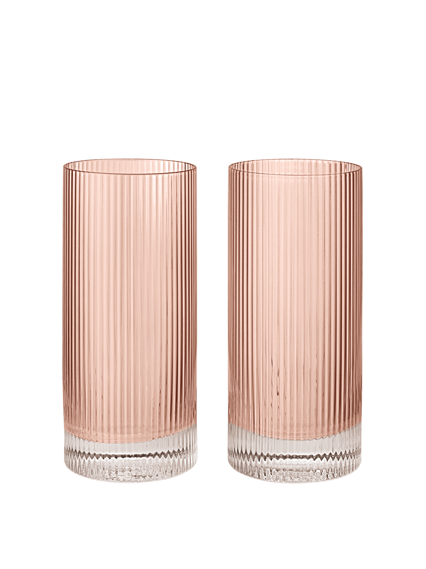 Vasos altos Ripple – Set de 2 – Rosa rubor