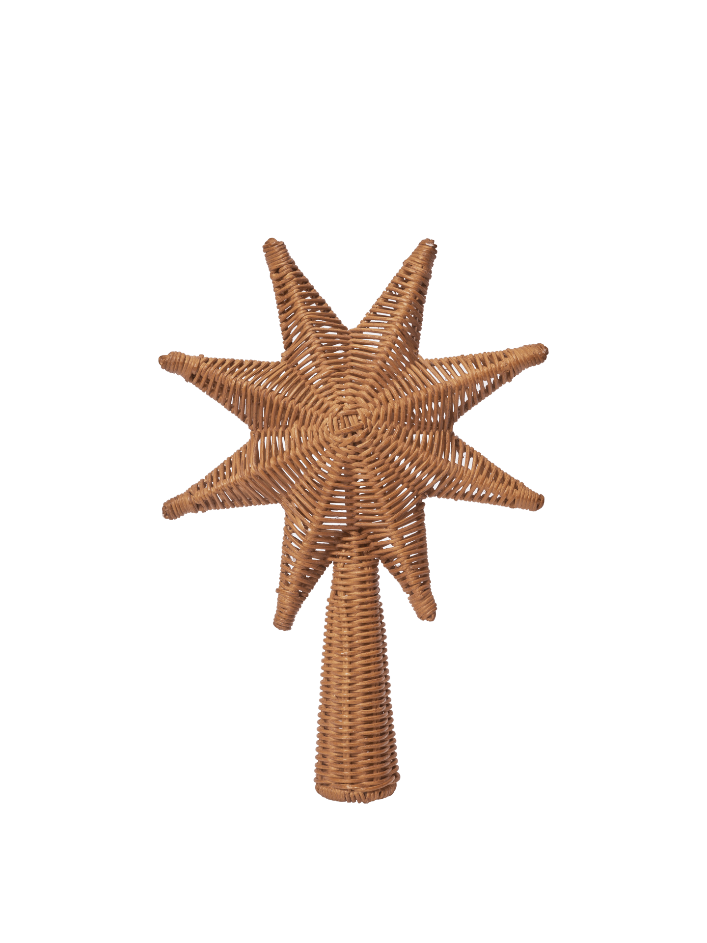 Estrella de ratán para la punta del árbol de Navidad – Natural