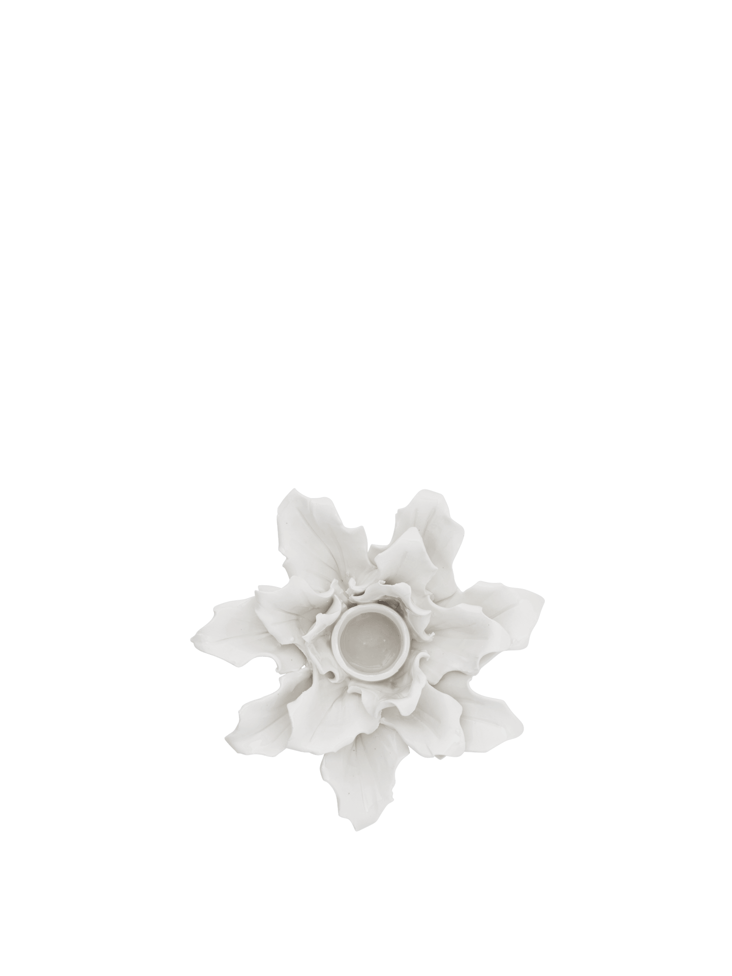 Portavelas Holly Leaf – Blanco roto