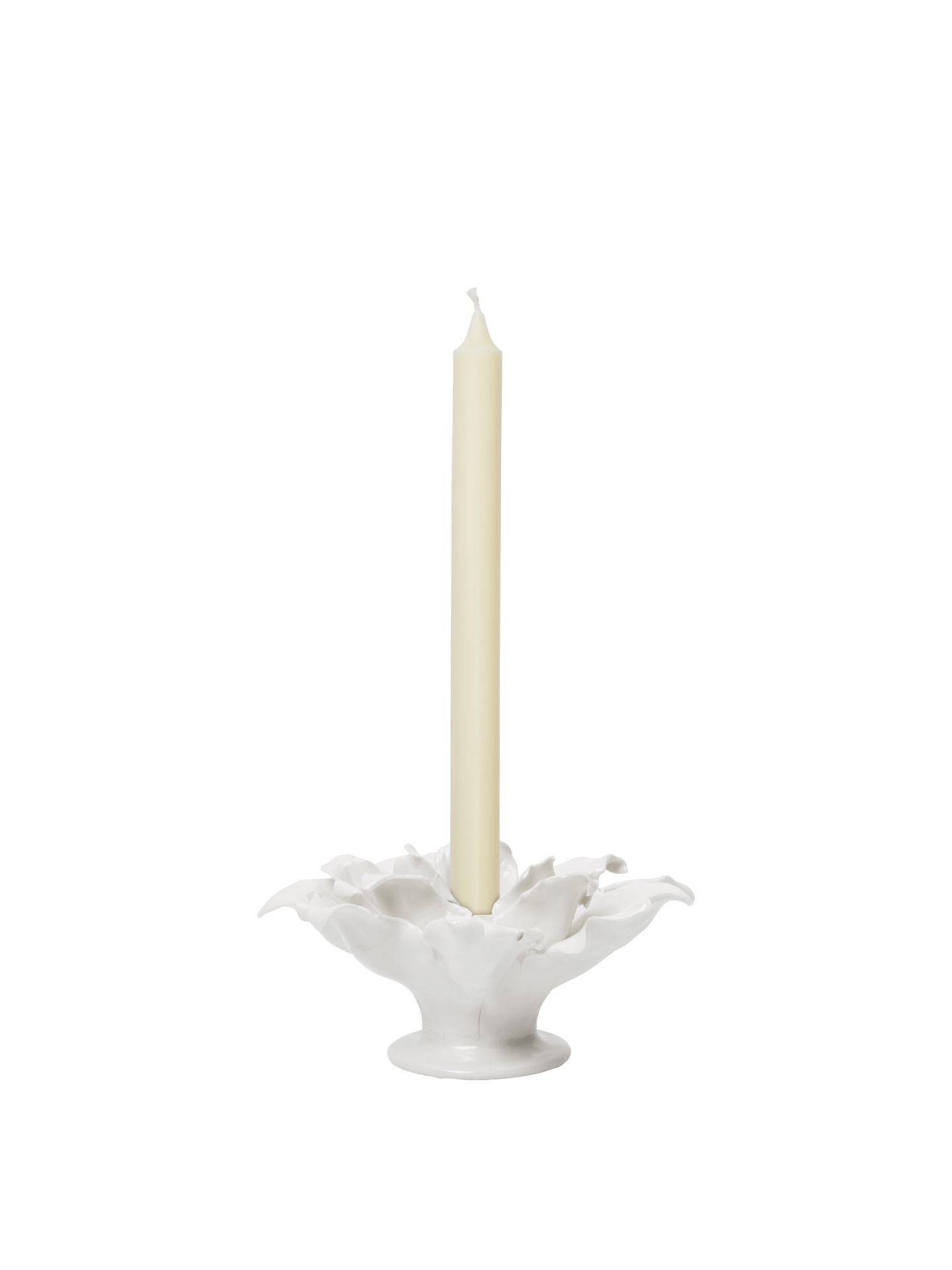 Portavelas Holly Leaf – Blanco roto