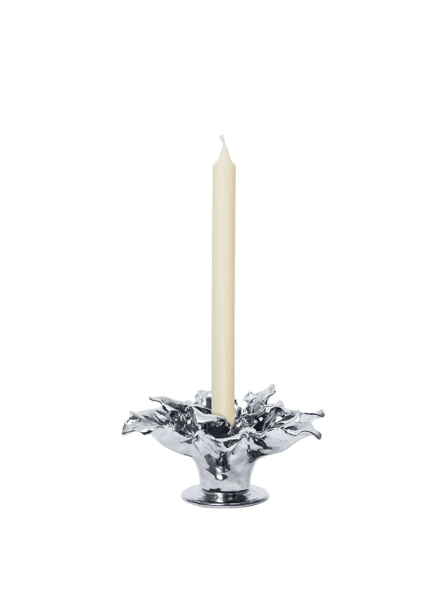 Portavelas Holly Leaf – Blanco roto