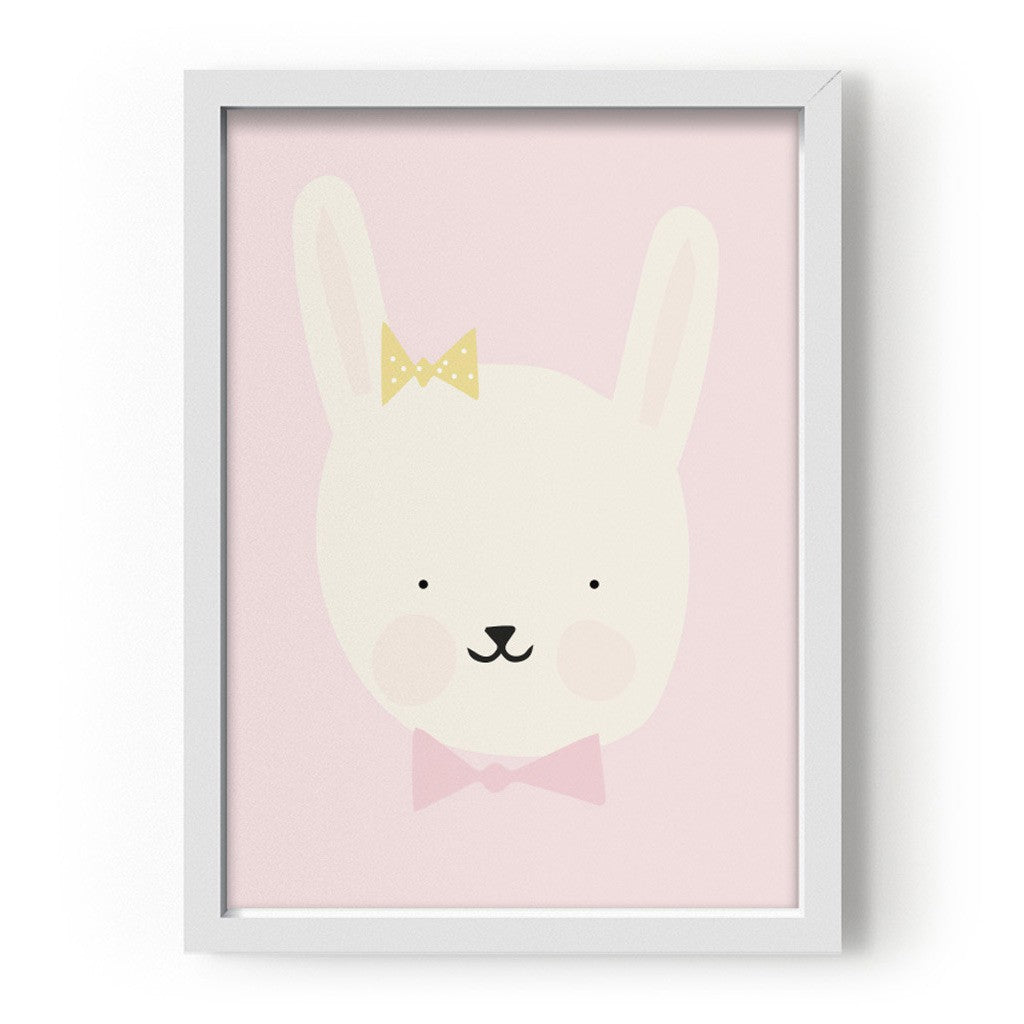 Pink Rabbit print, ideal for decorating children's rooms. – TOCTOC LIVING