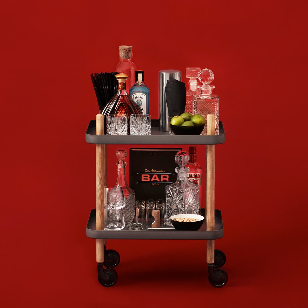 Dark Gray Block Side Table