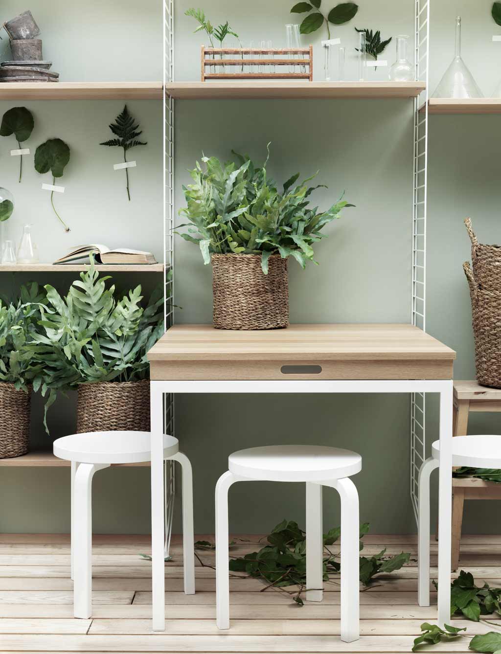 Mesa Plegable oak/| white 78x96cm