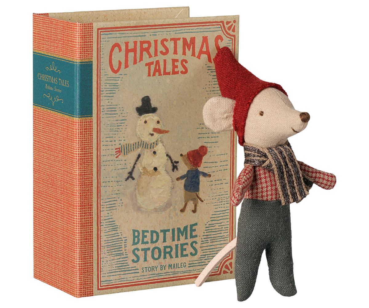 Ratón de Navidad, bebé en libro - Maileg