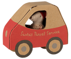Ratón de Navidad, hermanita en caja con forma de coche - Maileg