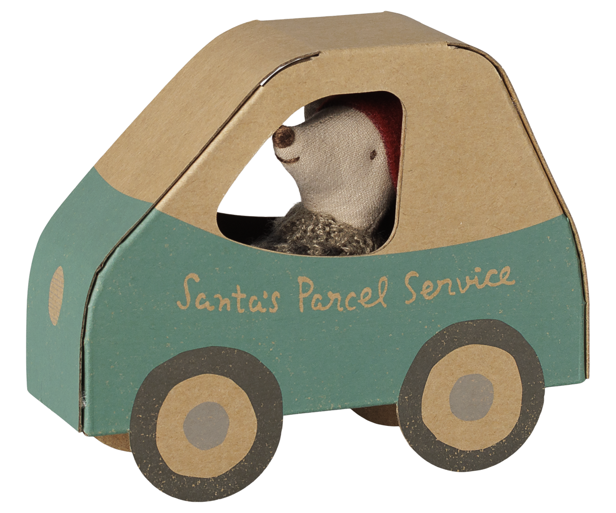 Ratón de Navidad, hermanito en caja con forma de coche - Maileg