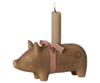 Portavelas de madera, cerdo, Mediano - Maileg