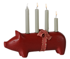 Portavelas de madera, cerdo, Adviento mediano - Maileg