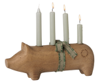 Portavelas de madera, cerdo, Adviento mediano - Maileg