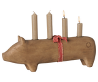Portavelas de madera, cerdo, Adviento grande - Maileg