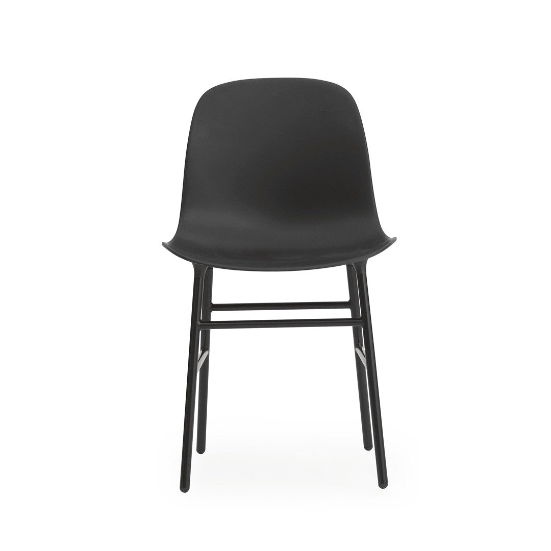 Black Form Chair with Steel Legs