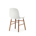 Form Chair, White Seat, Walnut Legs