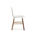 Form Chair, White Seat, Walnut Legs