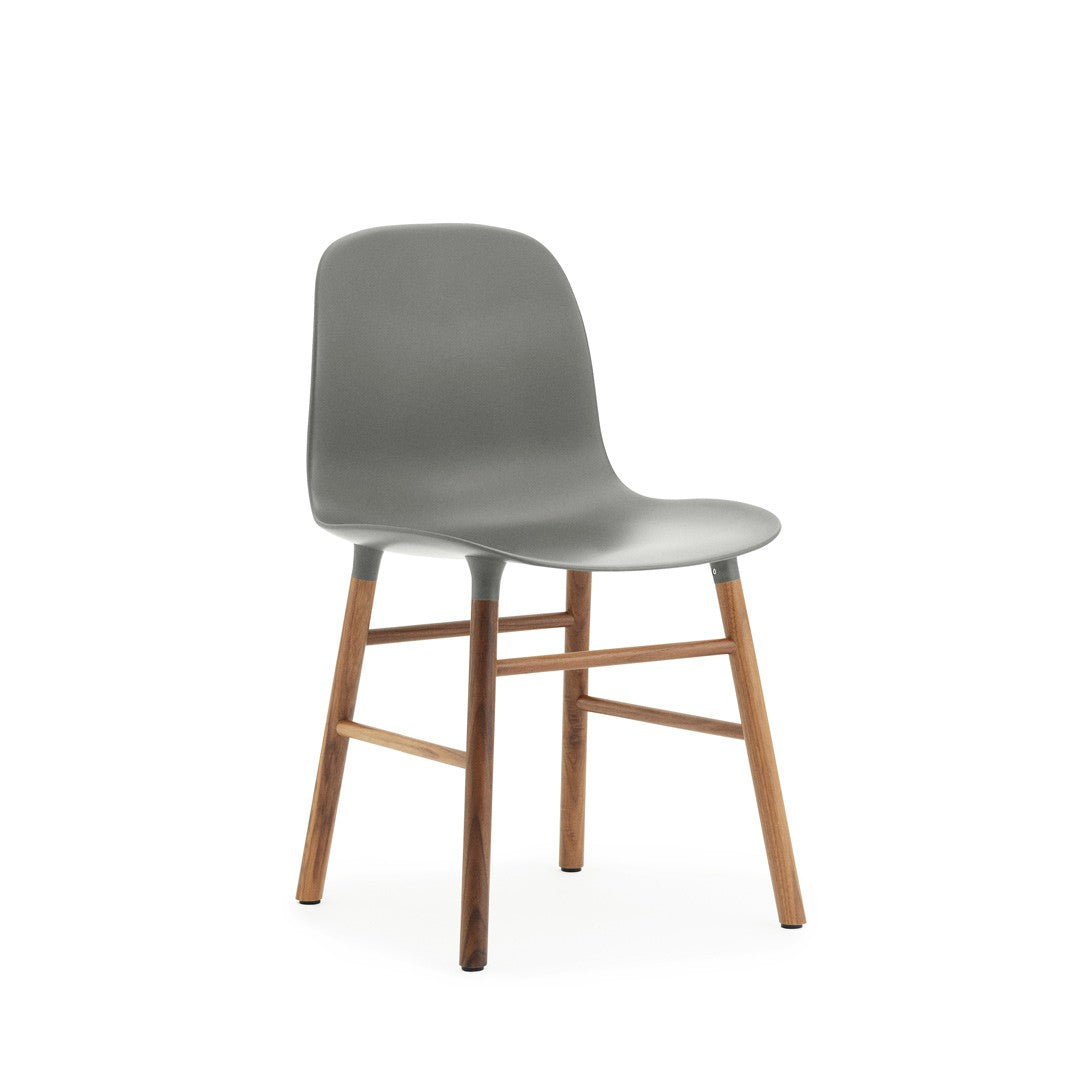 Form Chair, Grey, Walnut Legs