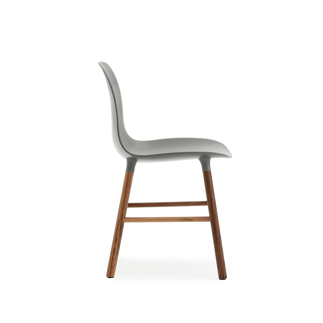 Form Chair, Grey, Walnut Legs