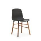 Silla Form Negra Patas Nogal