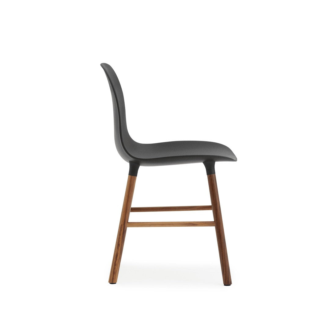 Black Form Chair with Walnut Legs