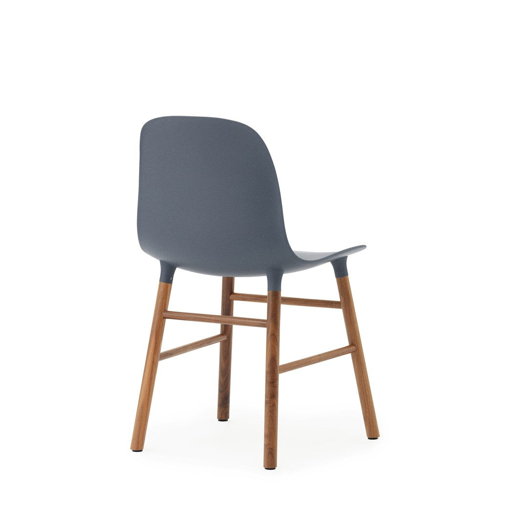 Form Chair, Blue, Walnut Legs