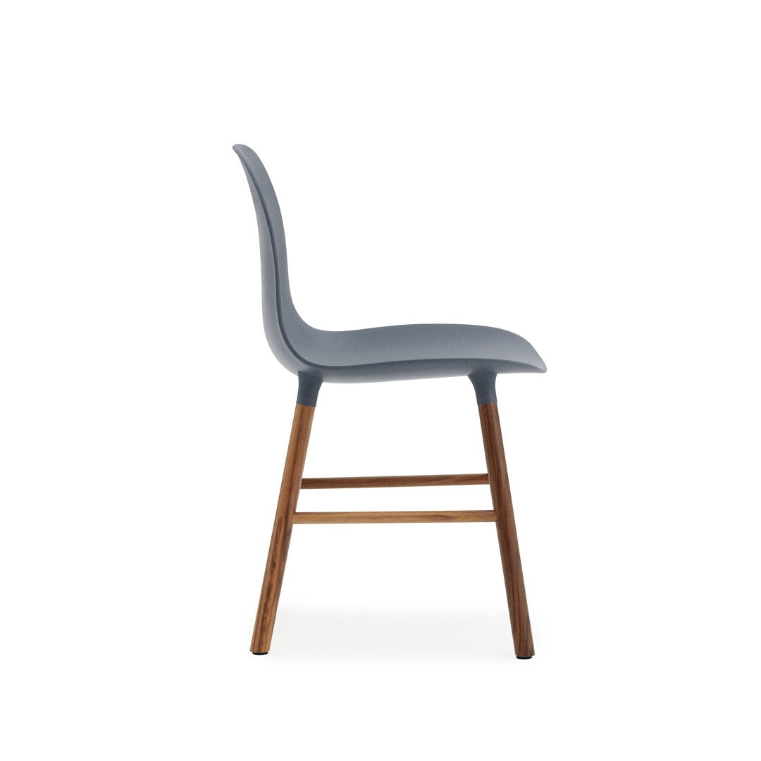 Form Chair, Blue, Walnut Legs