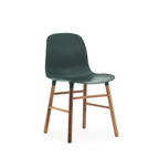 Form Chair, Green Seat, Walnut Legs