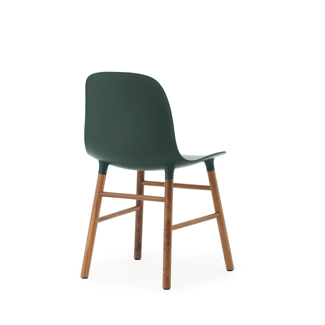 Form Chair, Green Seat, Walnut Legs