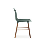 Form Chair, Green Seat, Walnut Legs