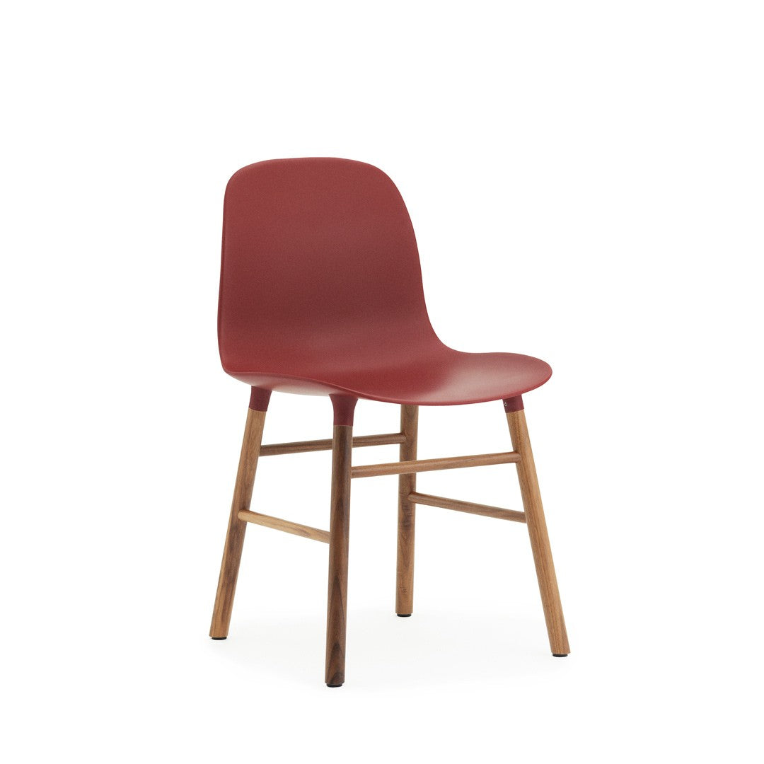 Form Chair, Red, Walnut Legs