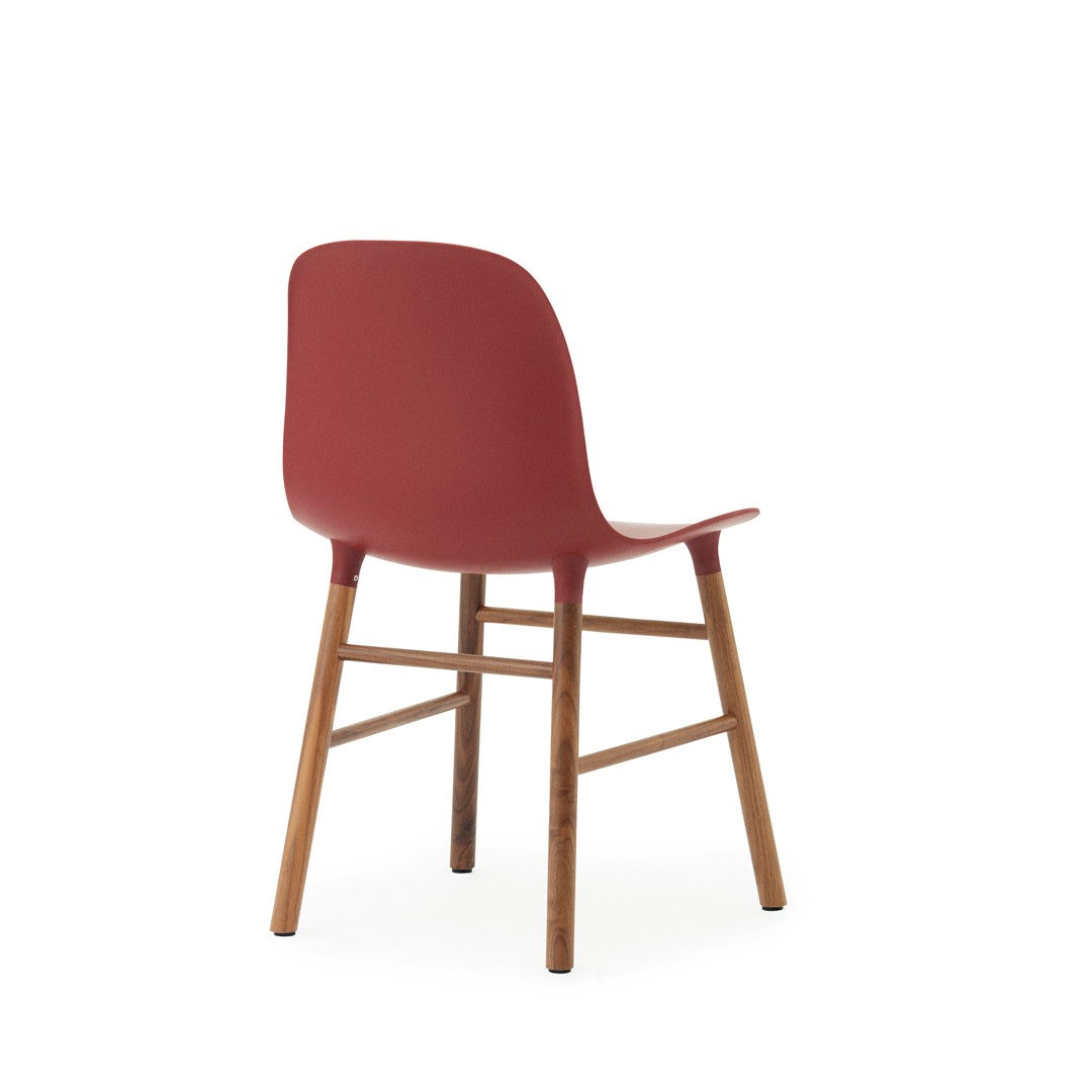 Form Chair, Red, Walnut Legs