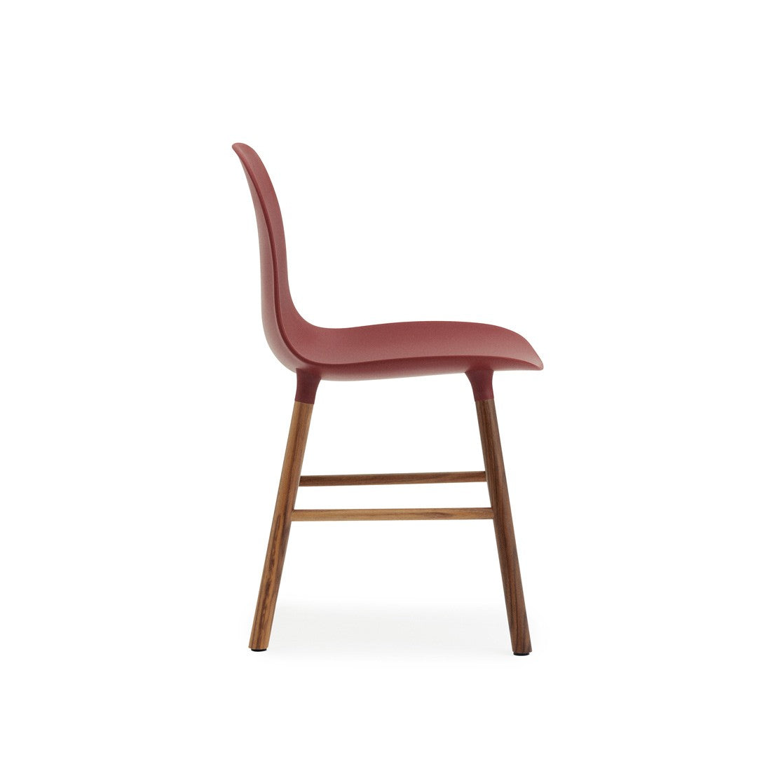 Form Chair, Red, Walnut Legs