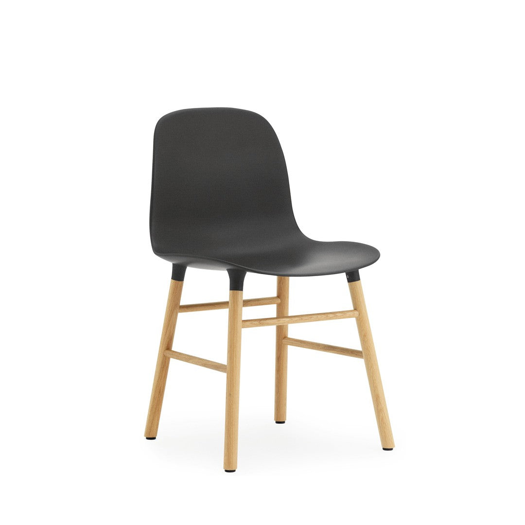 Black Form Chair with Oak Legs