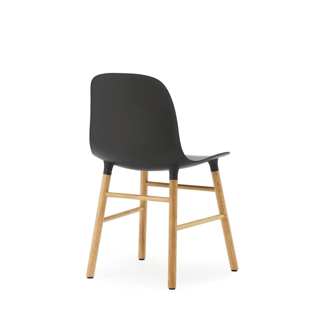 Black Form Chair with Oak Legs